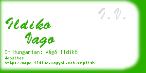 ildiko vago business card